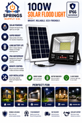 100W Solar Flood Light – IP66 Waterproof Outdoor Security Light