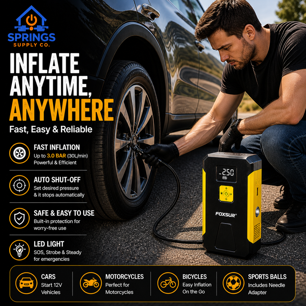 4-in-1 Portable Jump Starter & Air Compressor